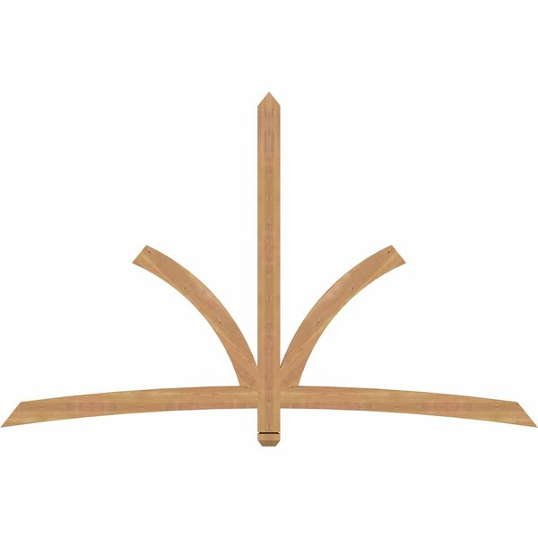 Ekena Millwork Davenport Timber Gable Bracket, Western Red Cedar, 84"W x 53"H x 1 1/2"D x 3 1/2"F, 15/12 Pitch GBW084X53X0204DAV00SWR - main